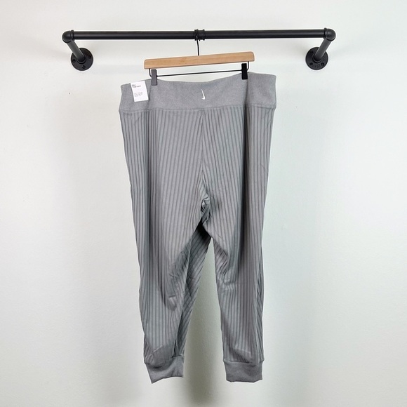 NWT Nike Yoga Plus Ribbed Wrap Look Jogger Pants in Grey - Picture 7 of 8